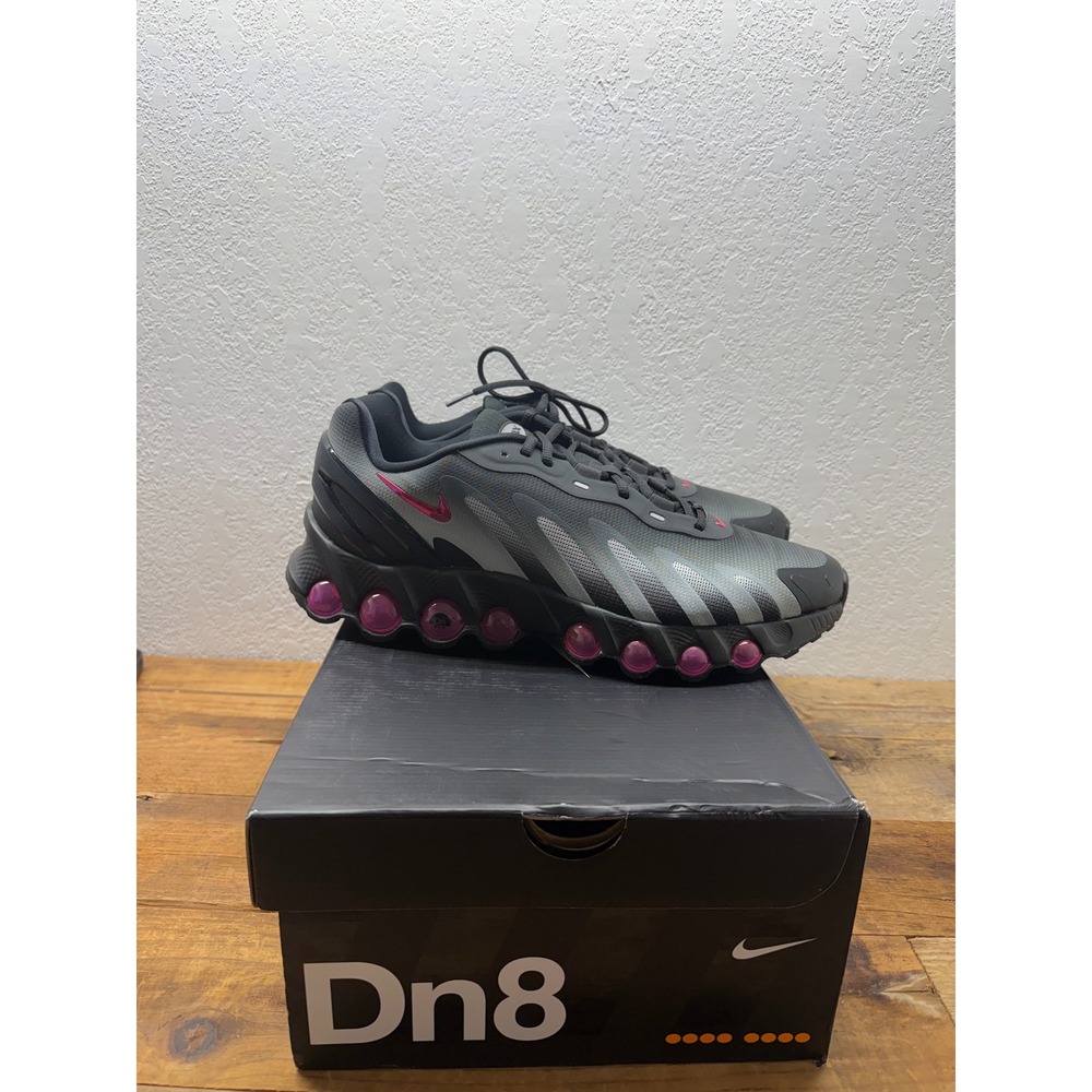 Nike Air Max Dn Smoke Grey Fireberry Black IH4119-004 Mens 12.5 Running Shoes - Picture 2 of 9
